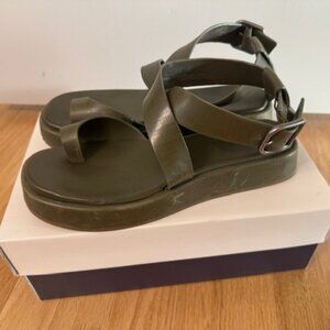 Green Caslon Platform Sandals